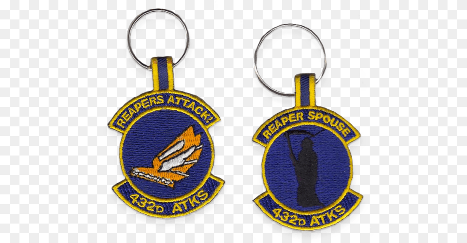 432nd Attack Squadron Custom Keychain Embroidery Keychain Mockup, Badge, Logo, Symbol, Adult Png