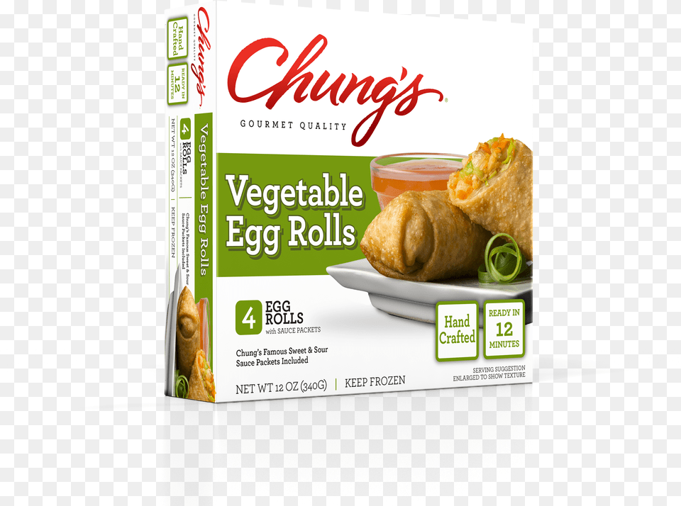 4ct Vegetable Egg Rolls Chungs Egg Rolls Shrimp 4 Egg Rolls 12 Oz, Advertisement, Poster, Food, Lunch Free Png Download