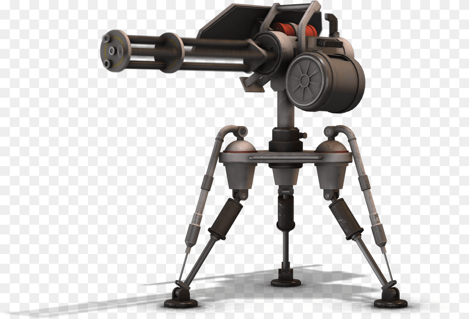 4k Futuristic Turret 1 Rapid Fireing Front 2 Video Effect Futuristic Turret Background, Tripod Free Transparent Png