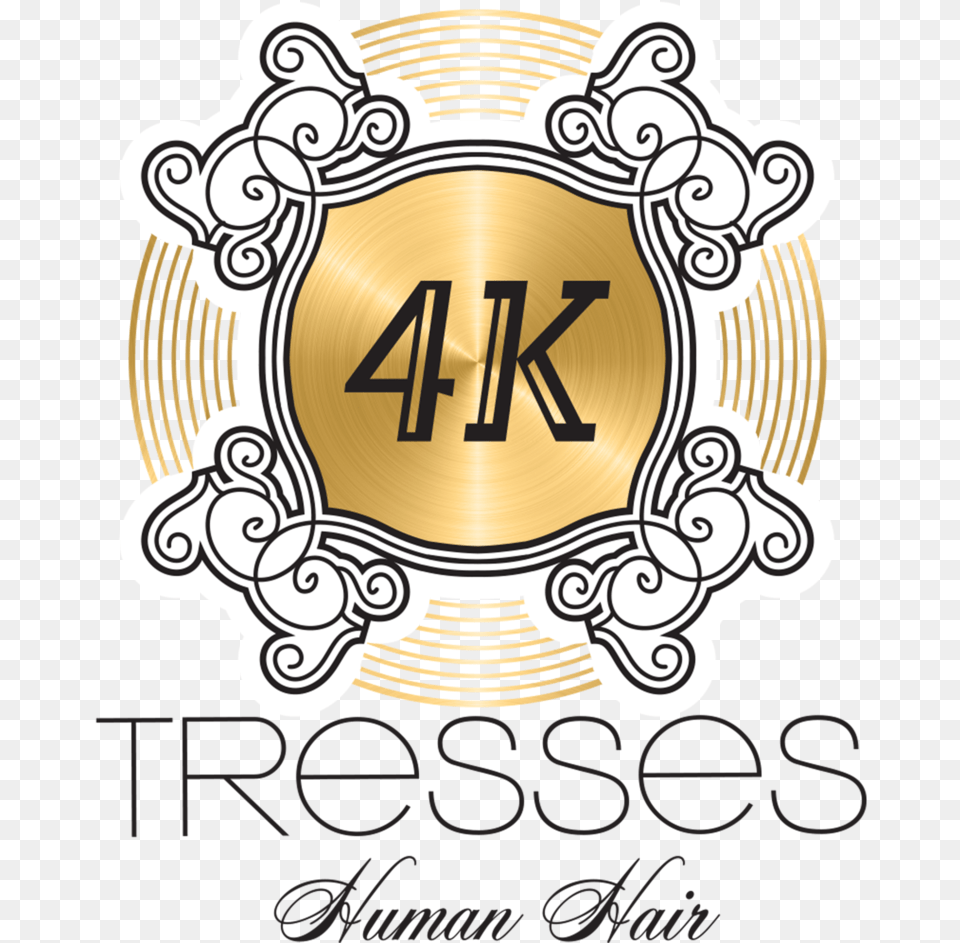 4k Tresses232x, Emblem, Symbol, Gold, Logo Free Png
