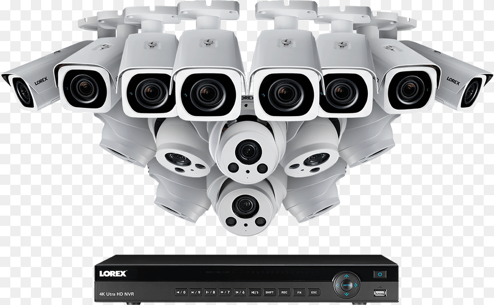 4k Ultra Hd Ip Nvr System With 16 Outdoor 4k Ip Metal Subwoofer, Electronics, Camera, Video Camera, Machine Free Png Download