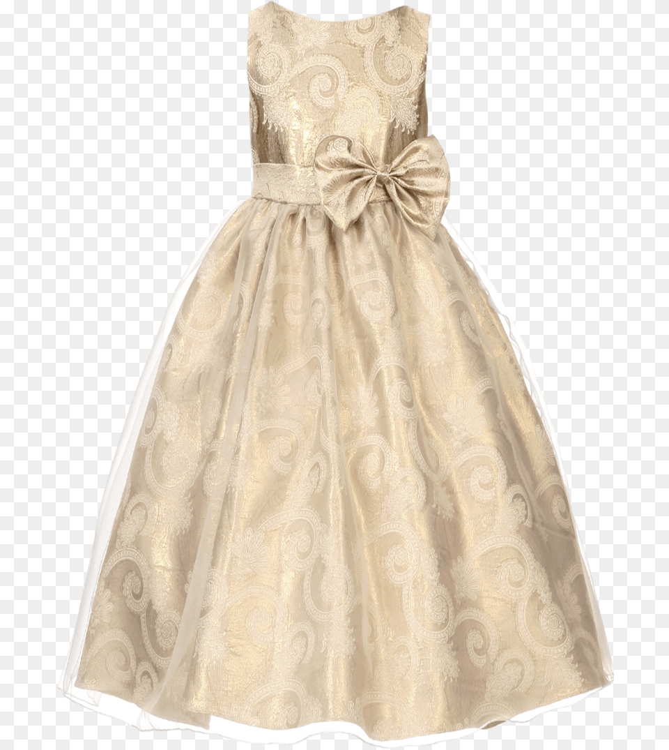 4t Metallic Gold Paisley Jacquard Girls Dress With Graduation Dresses For Preschoolers, Clothing, Fashion, Formal Wear, Gown Free Png Download