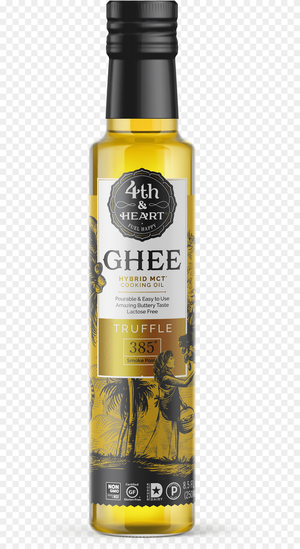 4th Amp Heart Ghee Hybrid Mct Cooking Oil, Person, Alcohol, Beverage, Liquor Png Image