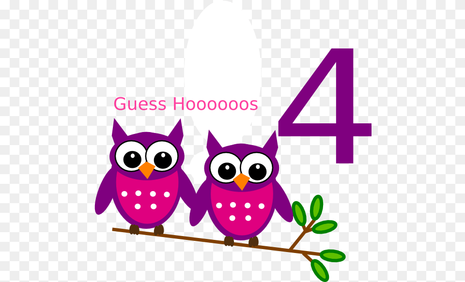 4th Birthday Owl Clip Art Pink Owl Owl Cute Clipart, Purple, People, Person, Animal Free Png Download