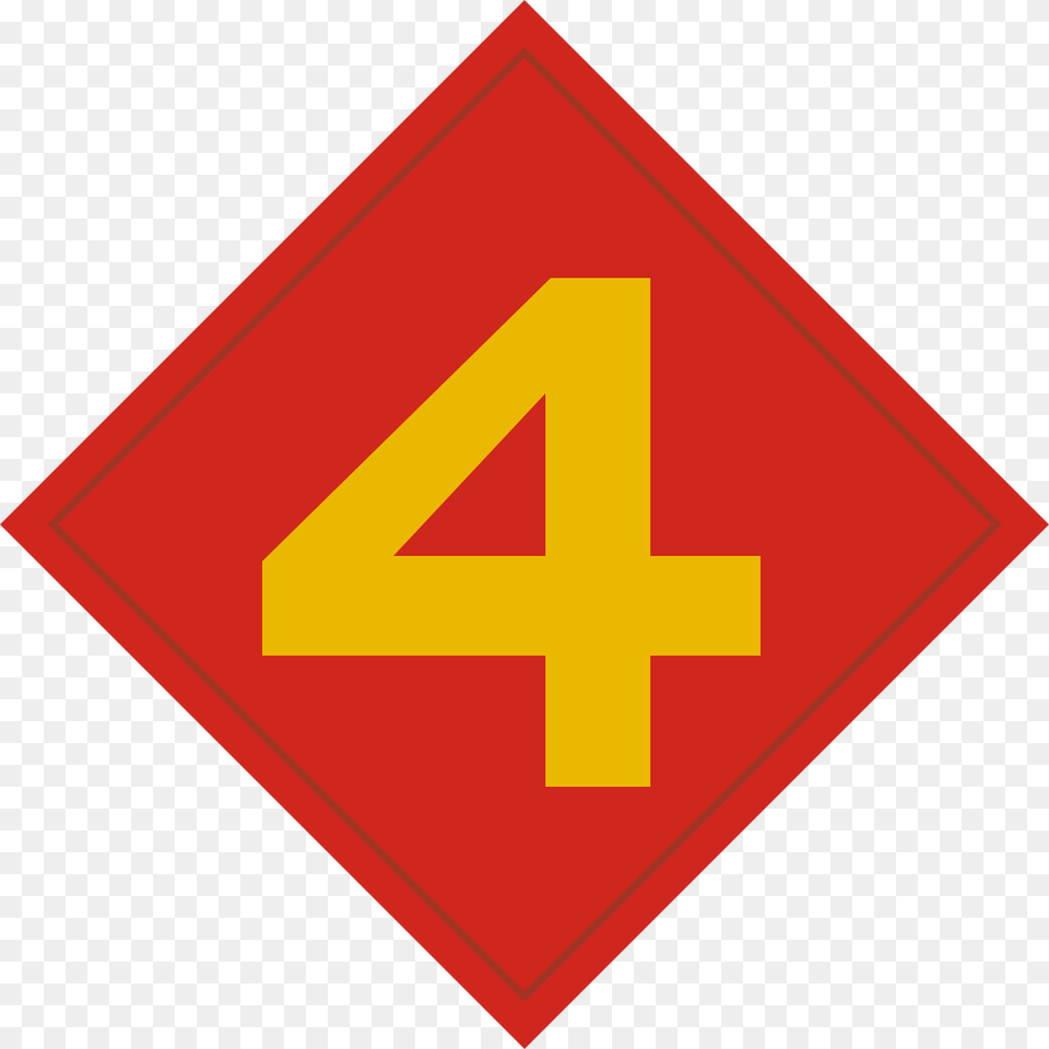 4th Marine Division Logo, Sign, Symbol, Road Sign, First Aid Free Png