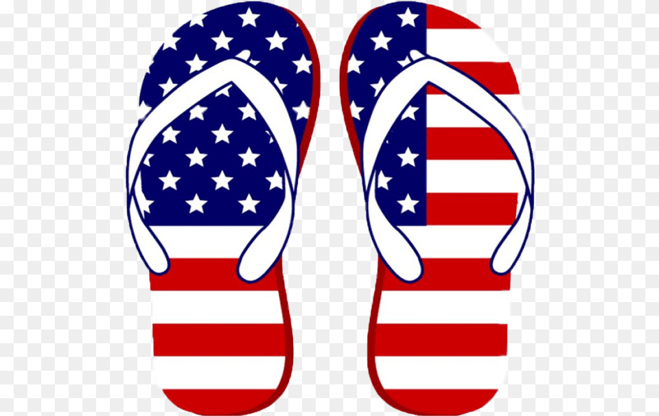4th Of July Clipart, Clothing, Flip-flop, Footwear, Flag Png Image