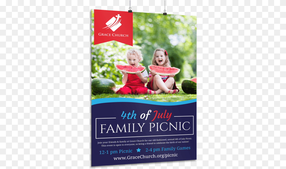 4th Of July Family Picnic Poster Template Preview Watermelon, Advertisement, Plant, Person, Produce Free Transparent Png