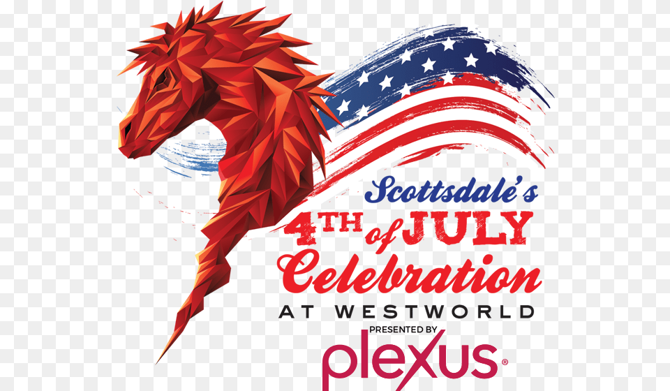 4th Of July Logo With Plexus 6 Copy Orig Stallion, American Flag, Flag, Advertisement, Poster Png Image