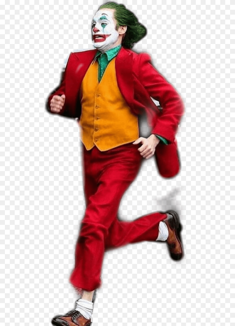 5 Red Costume Joker Running, Person, Clown, Performer, Adult Png