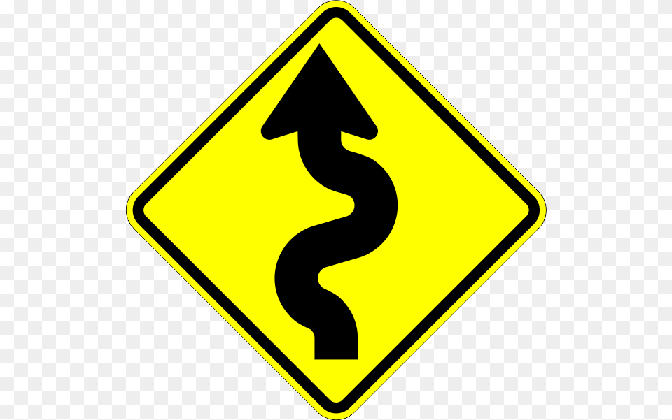 5 S Curve Sign Winding Road Sign, Symbol, Road Sign, Disk Png Image