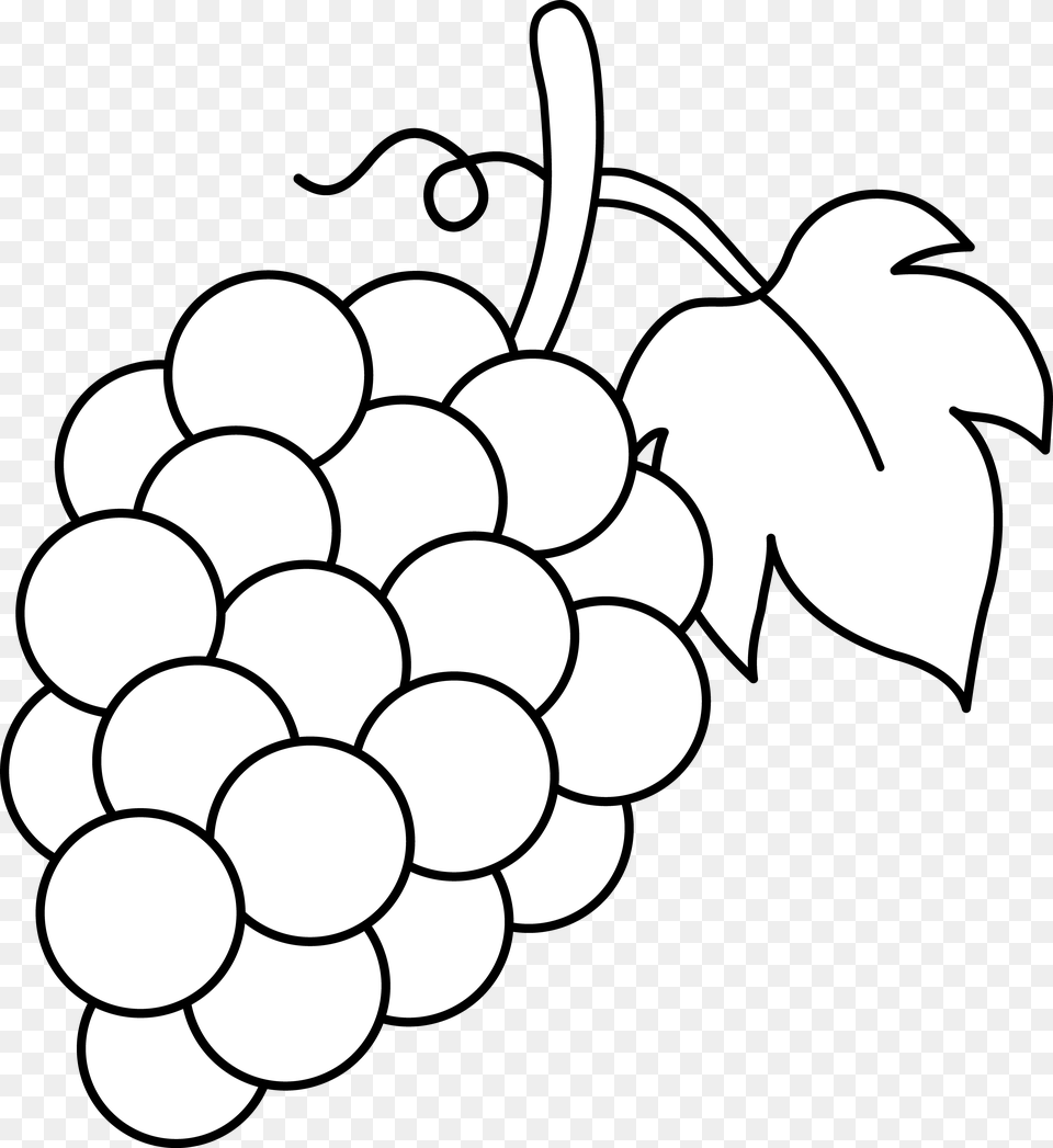 5 Senses Clipart Black And White Clipart Black And White Grapes, Food, Fruit, Plant, Produce Png