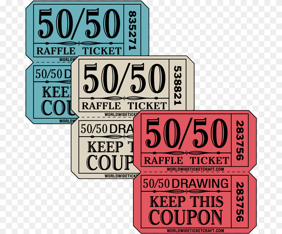50 50 Raffle Ticket, Text, Paper, Number, Symbol Free Png Download
