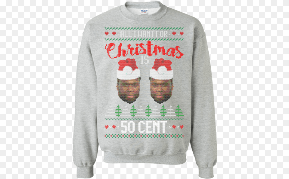 50 Cent Xmas Cc Best Friends Donuts And Coffee, Clothing, Hoodie, Knitwear, Sweater Free Png Download