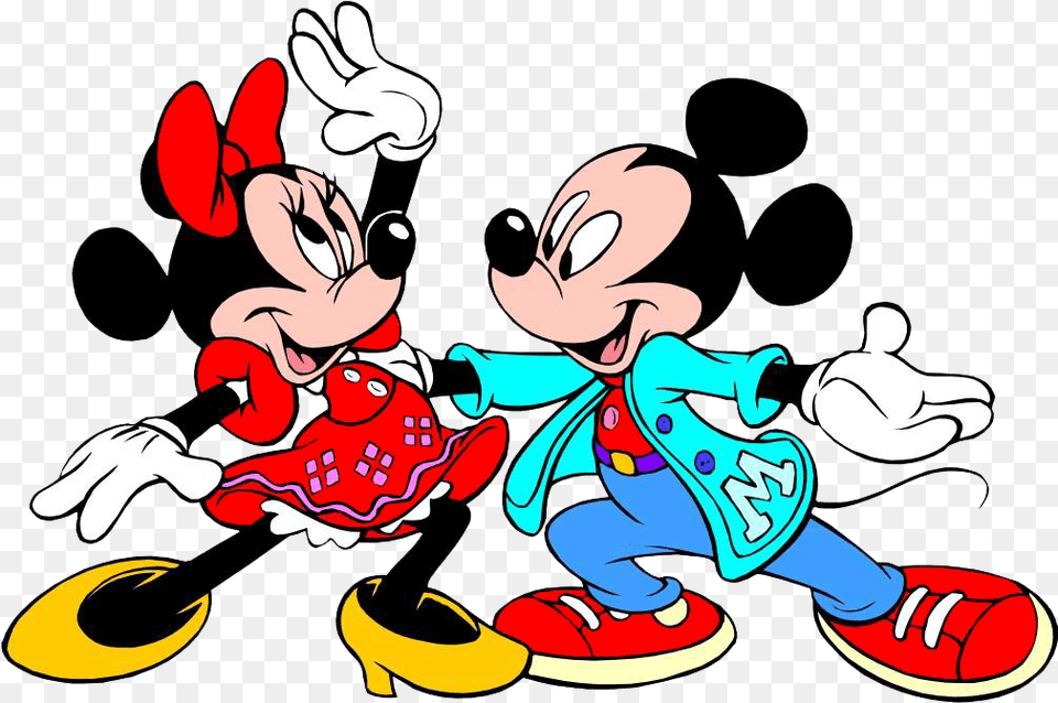 50s Dancers Cliparts Mickey Mouse Minnie Mouse Dancing, Cartoon, Baby, Person Png Image