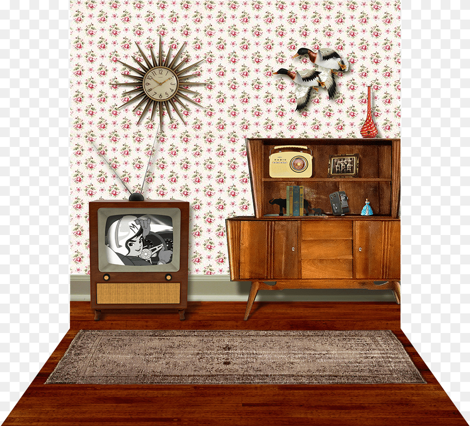 50s Living Room Backdrop Living Room, Monitor, Home Decor, Electronics, Computer Hardware Png Image