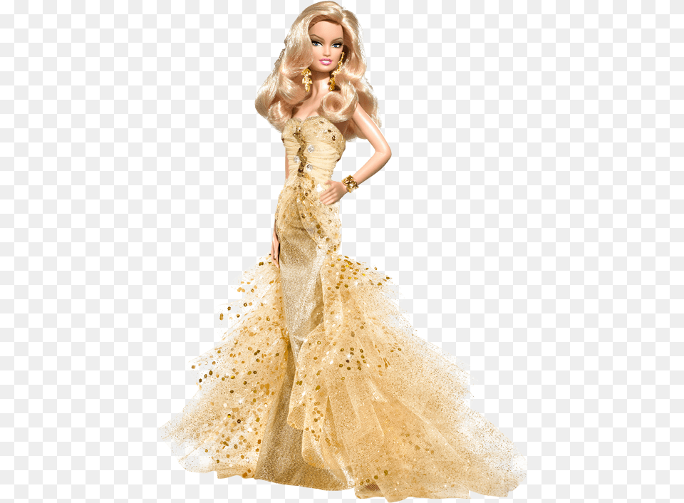 50th Anniversary Barbie Doll Barbie Collector, Dress, Formal Wear, Clothing, Toy Png