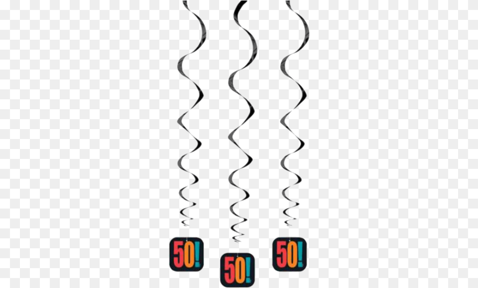50th Birthday Cheers Hanging Swirls 2639 Hanging Birthday Cheer 80th Birthday Decorations, Spiral, Coil, Accessories, Earring Png Image