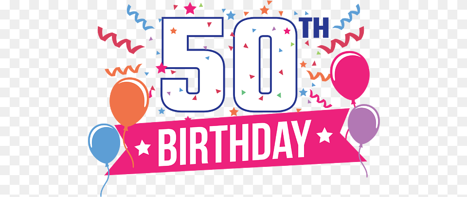 50th Birthday Party Balloons Banner Gift Idea Fleece Blanket Dot, Balloon, Text, Number, Symbol Png Image