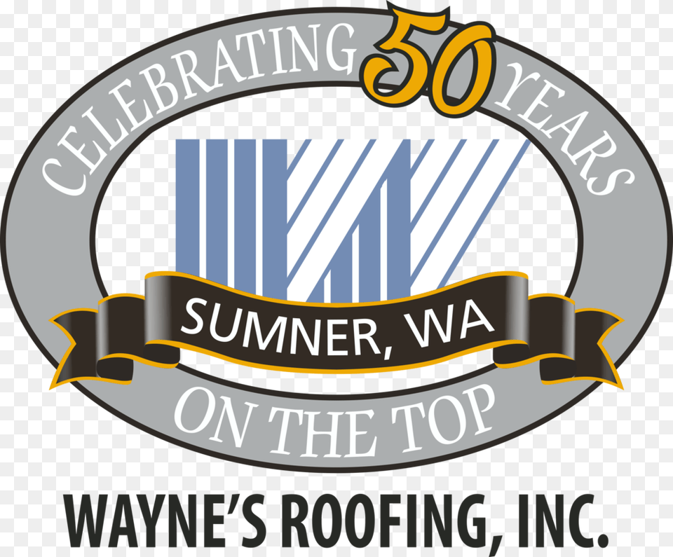 50th Logo Copy Wayne39s Roofing, Architecture, Building, Factory, Scoreboard Png Image