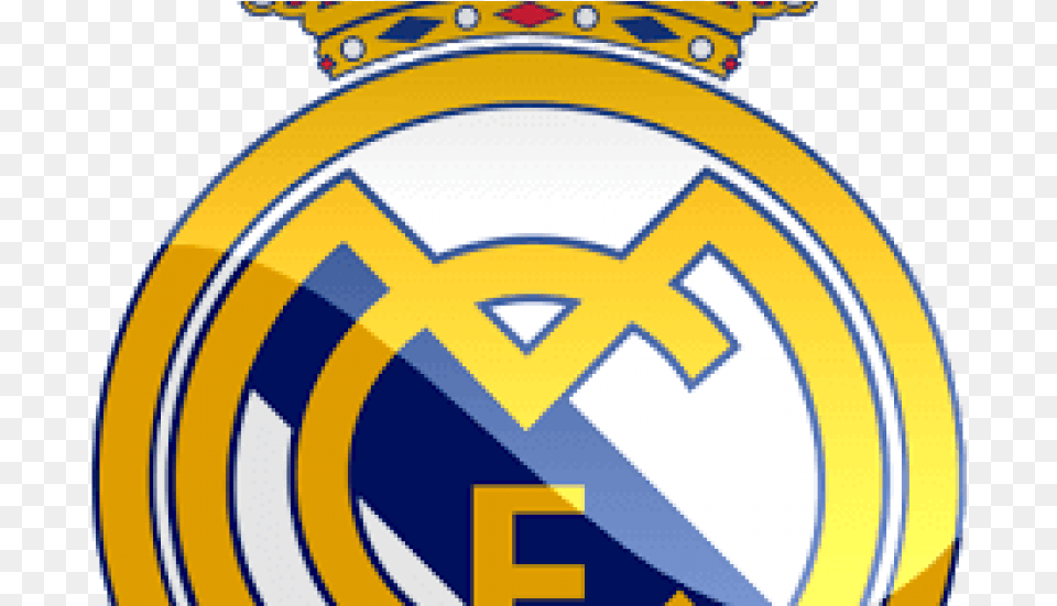 512 Real Madrid Logo Transparent Real Madrid, Badge, Symbol, Emblem, Gold Png Image