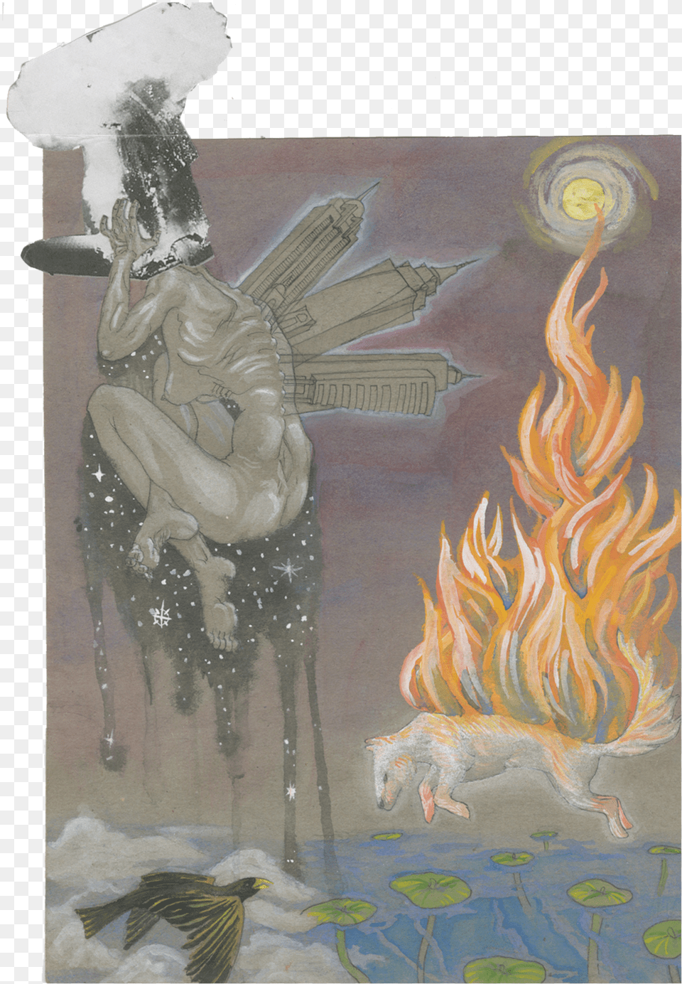 Sketchbook, Art, Painting, Person, Flame Free Png