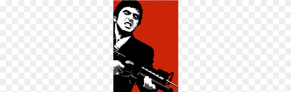 Scarface, Weapon, Stencil, Firearm, Gun Png