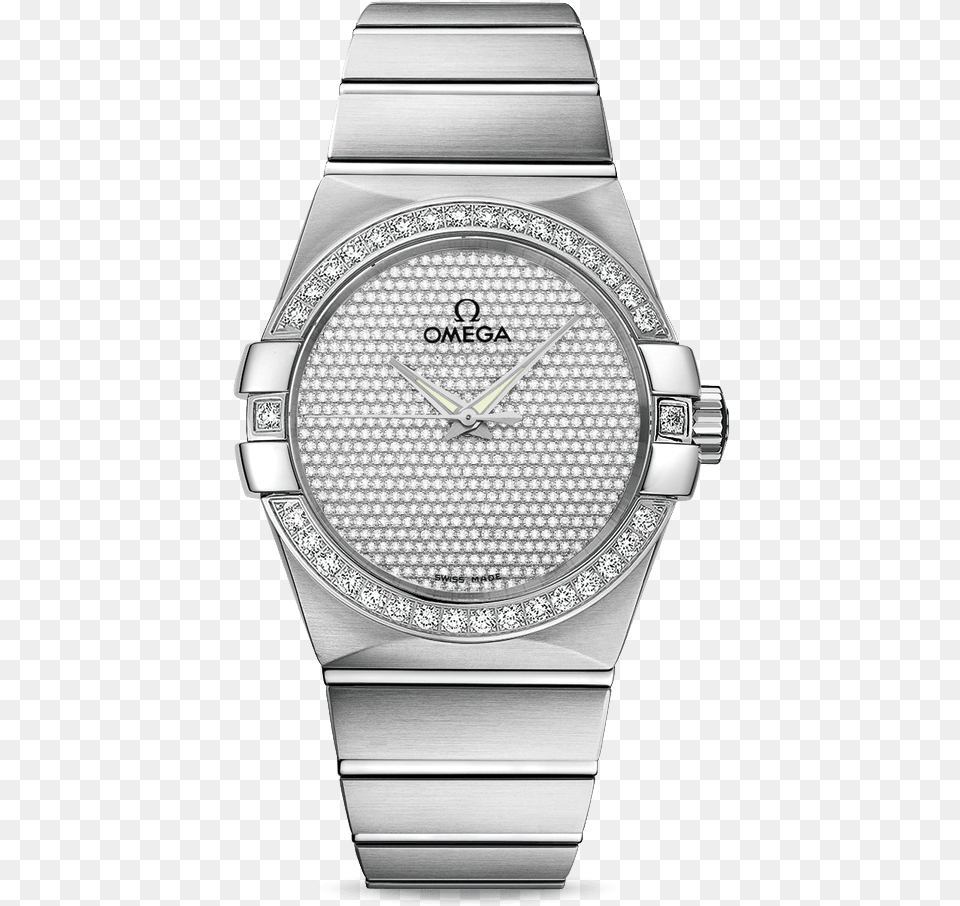 55 38 20 99 001 Omega Constellation Omega Constellation Full Diamond, Arm, Body Part, Person, Wristwatch Png