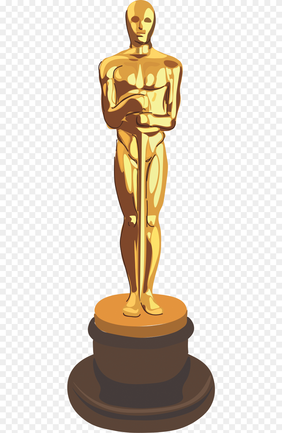 Oscar Trophy, Adult, Male, Man, Person Free Transparent Png