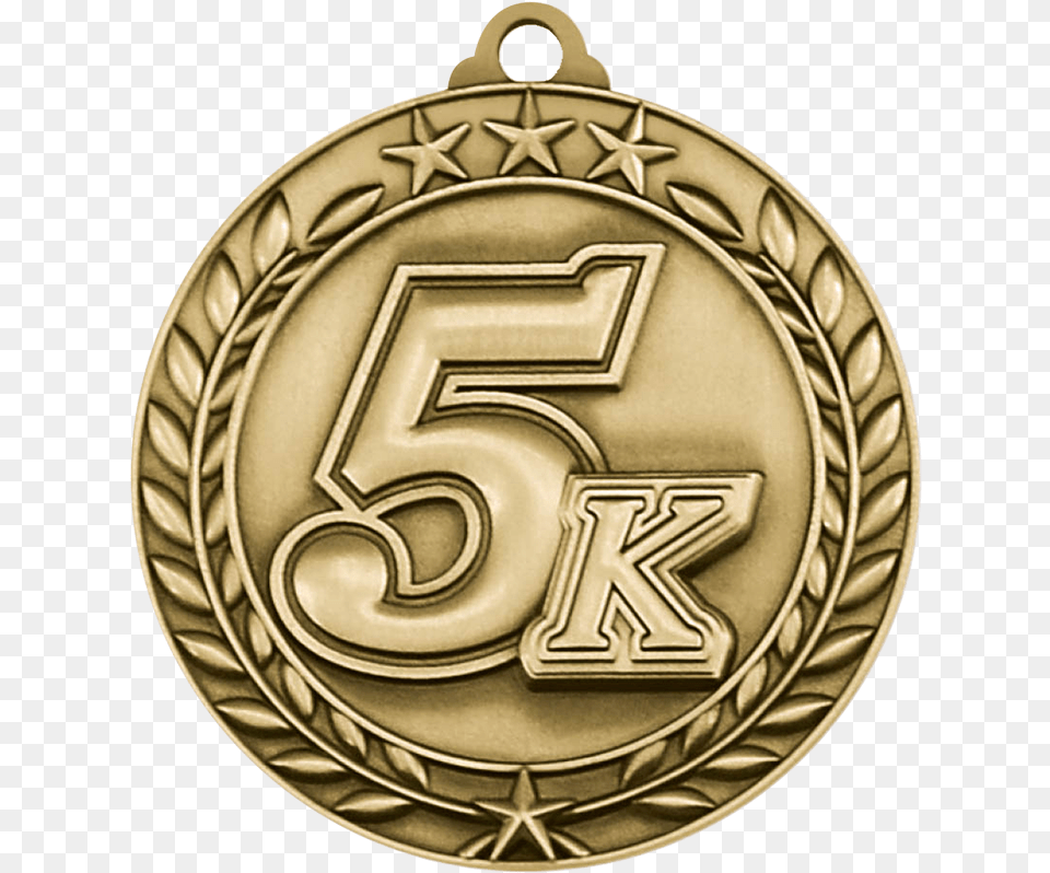5k Medal, Gold, Symbol, Text Free Png