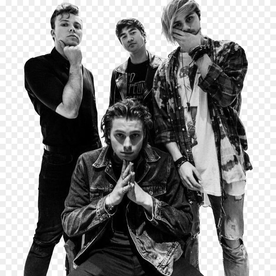 5sospng 5secondsofsummer 5sos Black And White, Clothing, Coat, Adult, Person Free Png