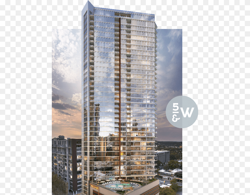5th Amp West New Tower In Downtown Austin Texas Fifth And West Austin Texas, Apartment Building, Housing, High Rise, Condo Png Image