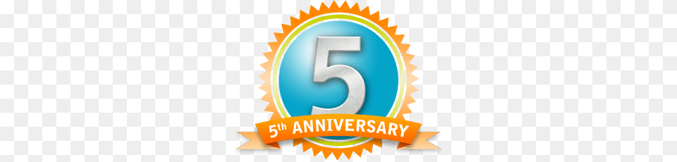 5th Anniversary Badge, Number, Symbol, Text Free Png Download