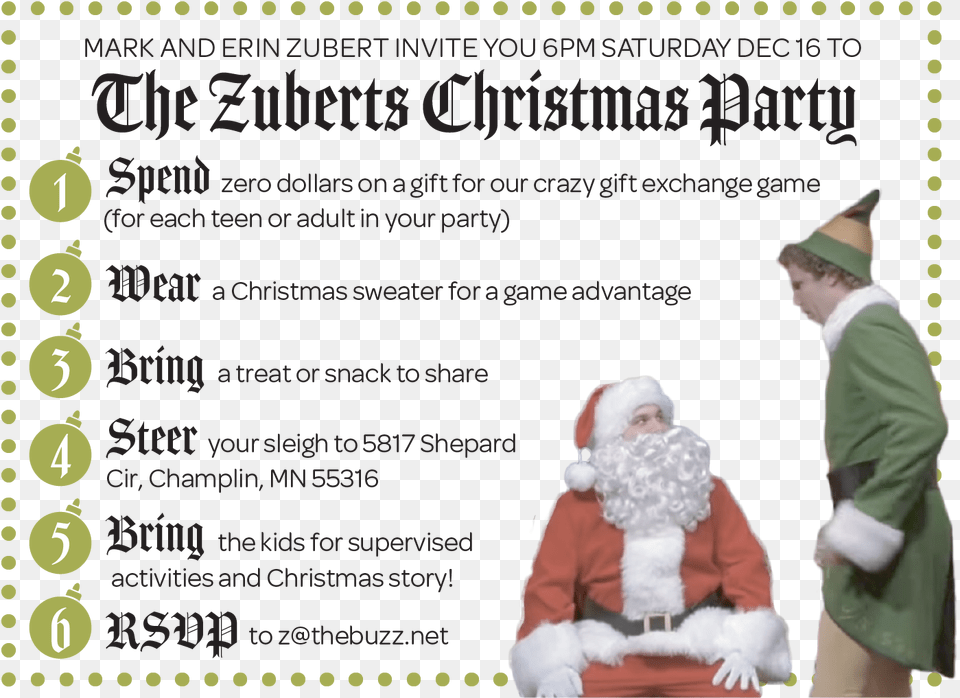 5th Annual Zubert S Christmas Party, Baby, Person, Festival, Santa Claus Png Image