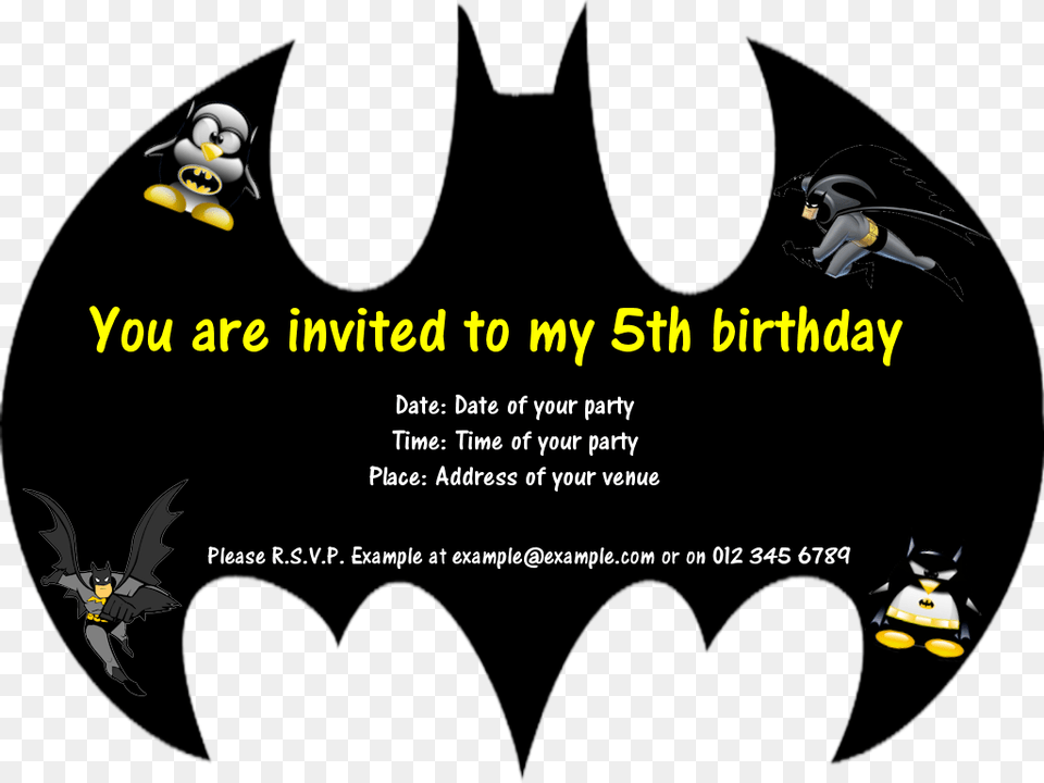 5th Birthday Invitation Templates For Boy, Animal, Bird, Penguin, Logo Free Transparent Png