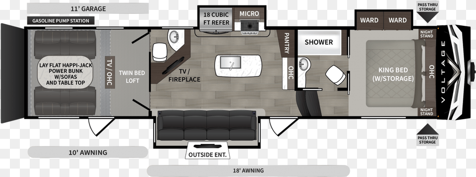 5th Wheel Toy Hauler Floor Plans Png Image