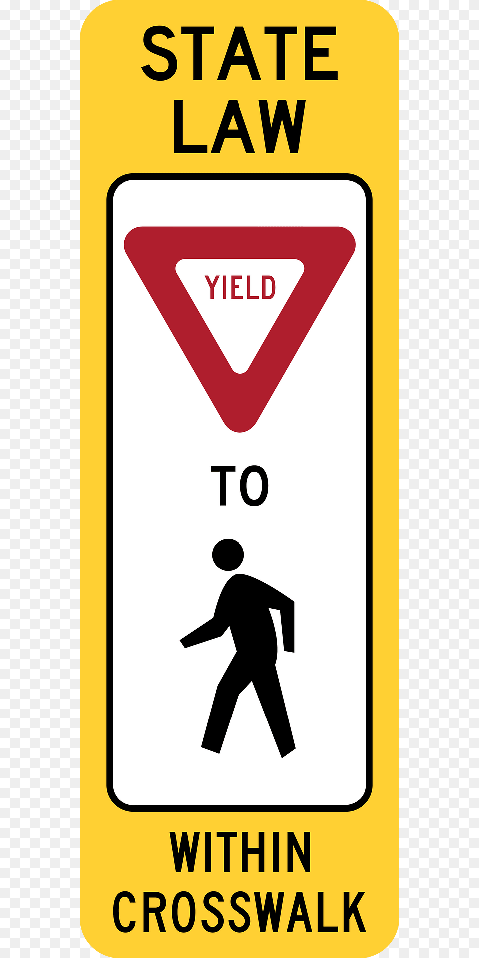 6 In Street Ped Crossing The Legend State Law Is Optional A Fluorescent Yellow Green Color May Be Used Instead Of Yellow For This Sign Clipart, Symbol, Adult, Male, Man Png Image