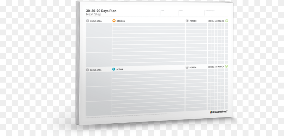 60 90 Day Plan 3 Office Application Software, Page, Text, White Board Free Png