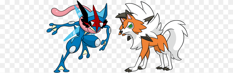 600x300 Snowflake Forms Ash Greninja And Lycanroc, Book, Comics, Publication, Baby Free Png