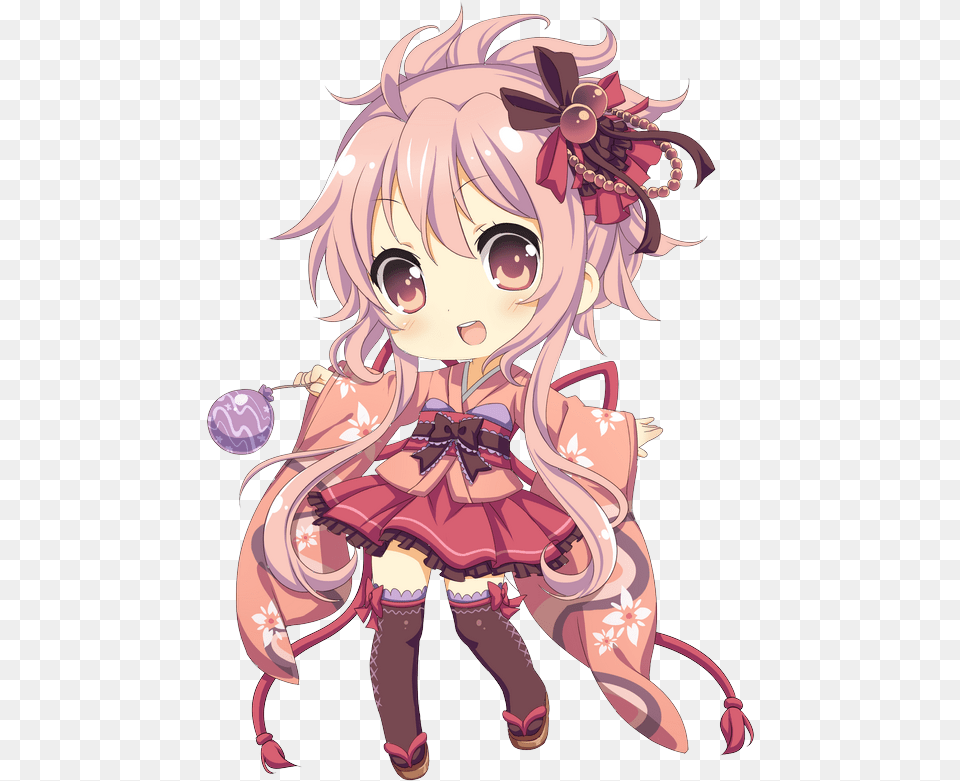 600x795 Anime Chibi Girl Kimono, Book, Comics, Publication, Baby Free Transparent Png