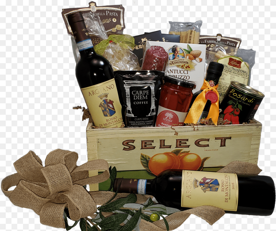 Gift Basket, Alcohol, Wine, Liquor, Bottle Free Png