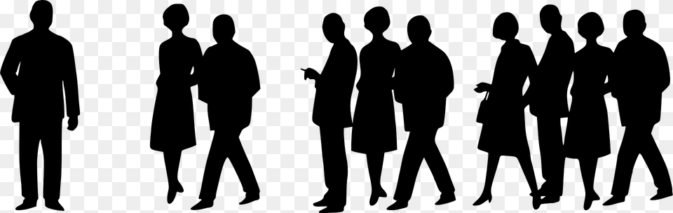 60s Crowd Silhouette, People, Person, Adult, Male Png Image