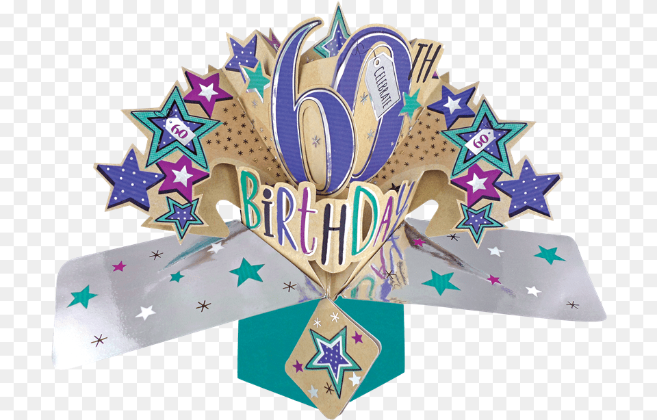 60th Birthday 3d Pop Up Card By Second Nature Second Nature 3d Pop Up Card 60th Birthday Pop Up Card, Symbol Png Image