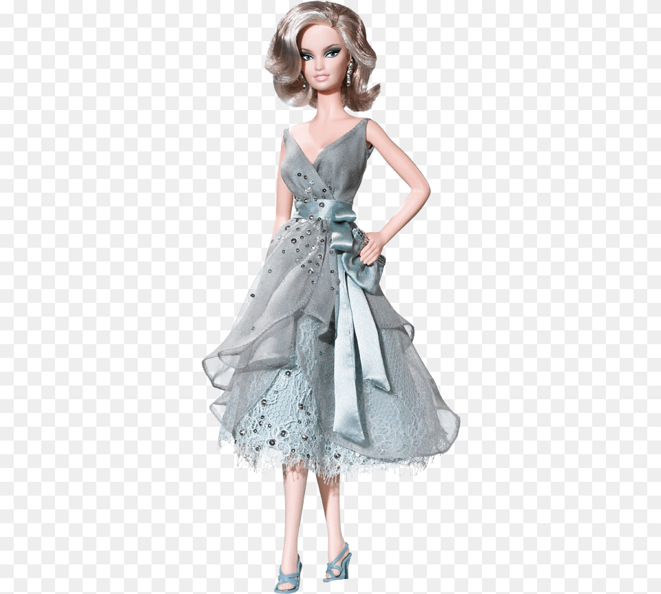 Pxeles Splash Of Silver Barbie, Clothing, Doll, Dress, Toy Png Image