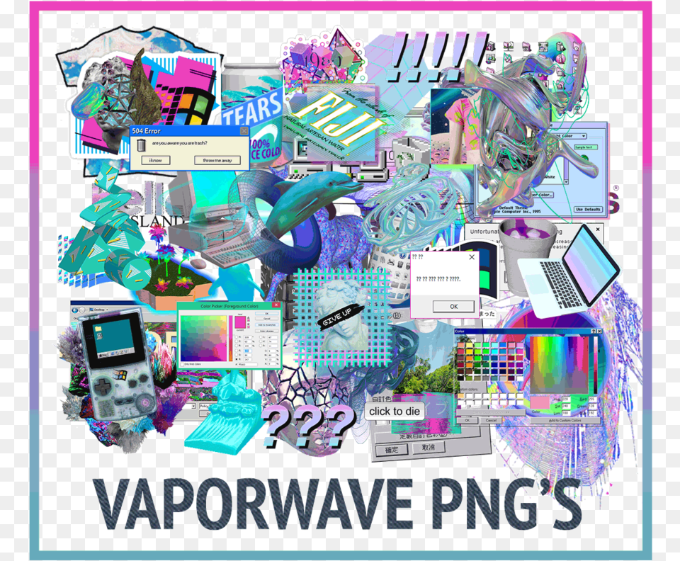 Vaporwave, Art, Collage, Graphics, Advertisement Free Png