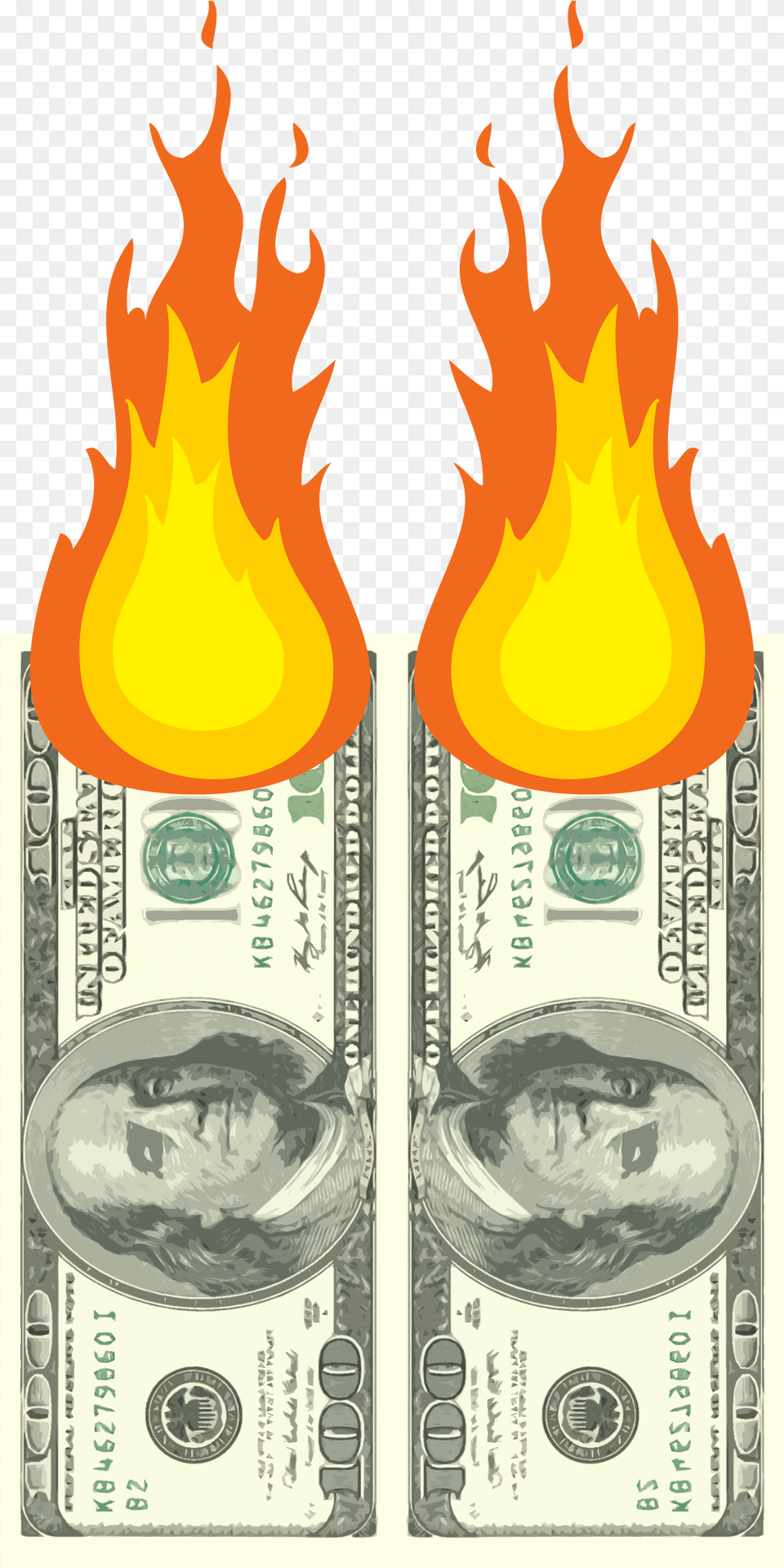 Money On Fire, Flame, Person Free Png