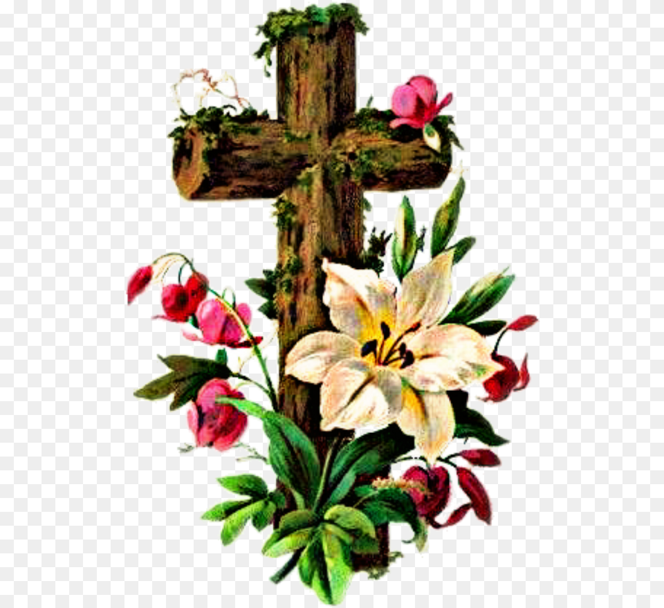 Pascuas, Cross, Symbol, Plant, Flower Free Png Download
