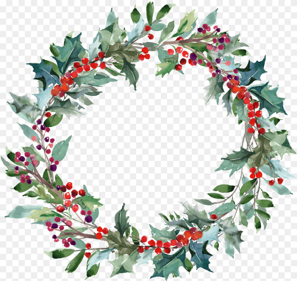 Holly Wreath, Plant, Leaf Free Png Download