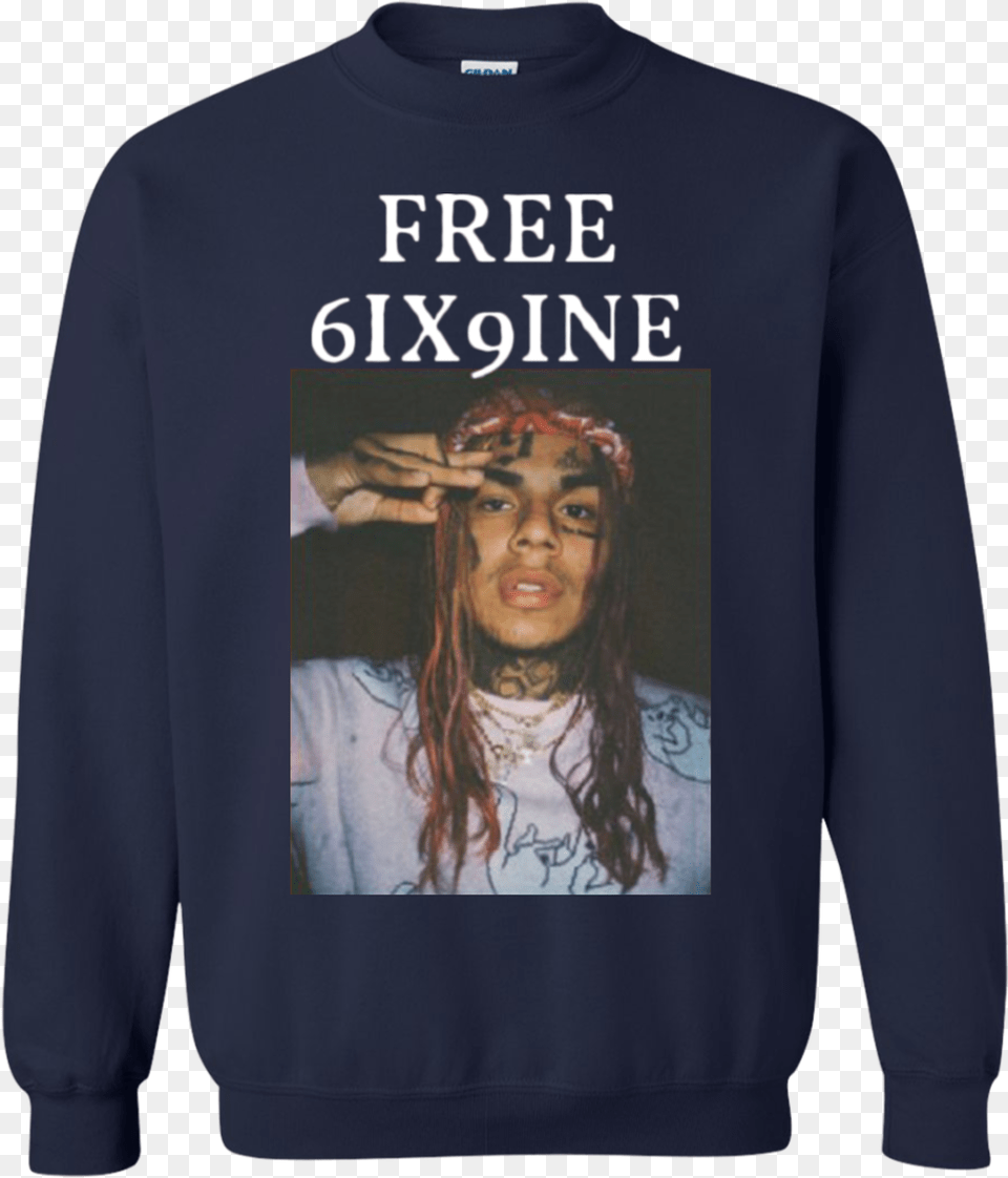 6ix9ine Sweater Sweatshirt 6ix9ine Shirt, Child, Person, Knitwear, Girl Free Png Download