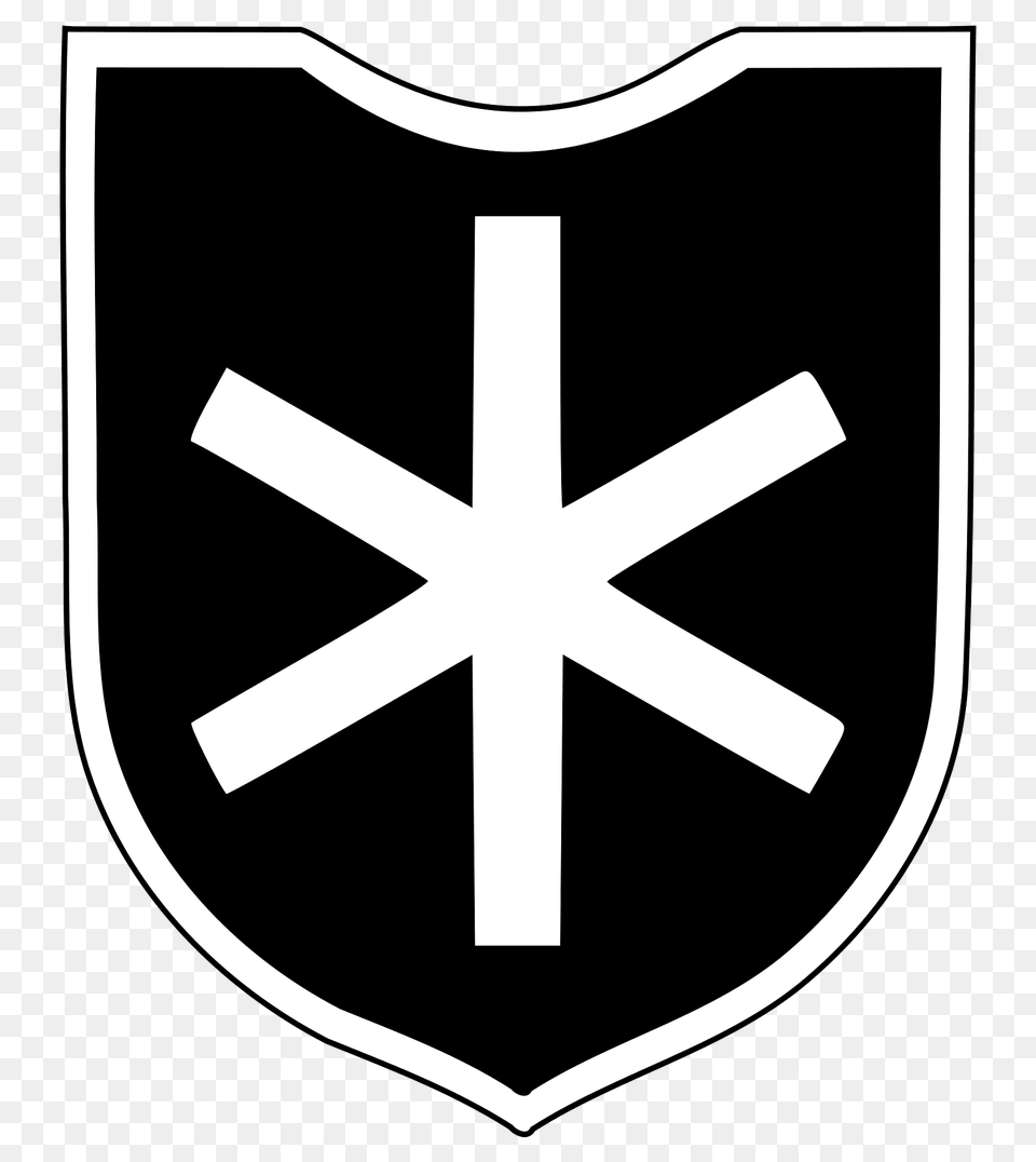 6th Ss Division Logo White Color Alternative Clipart, Armor, Shield, Cross, Symbol Free Png Download