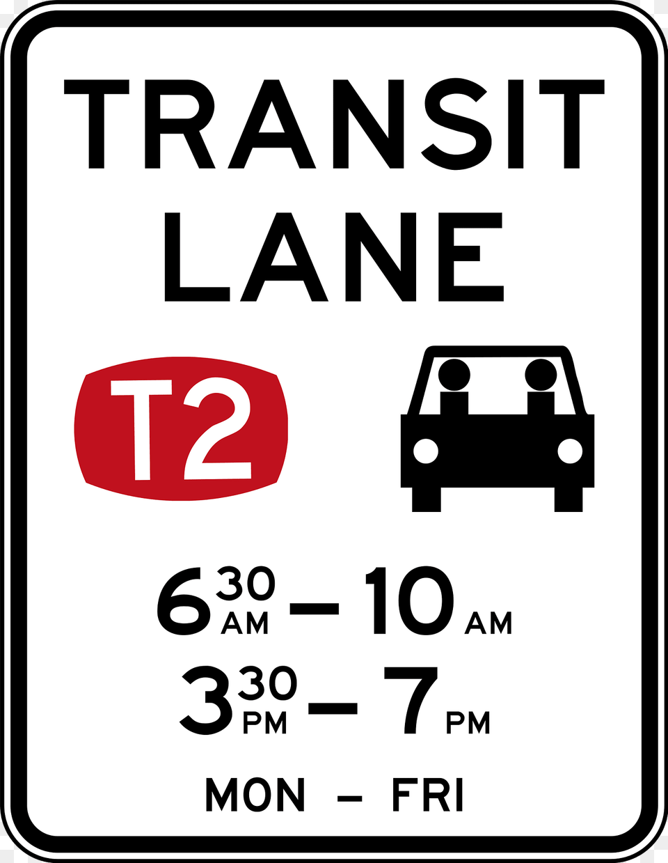 7 4 T2 Transit Lane Restriction 2 People Or More 1 Driver 1 Passenger Clipart, Sign, Symbol, Road Sign, Text Free Png